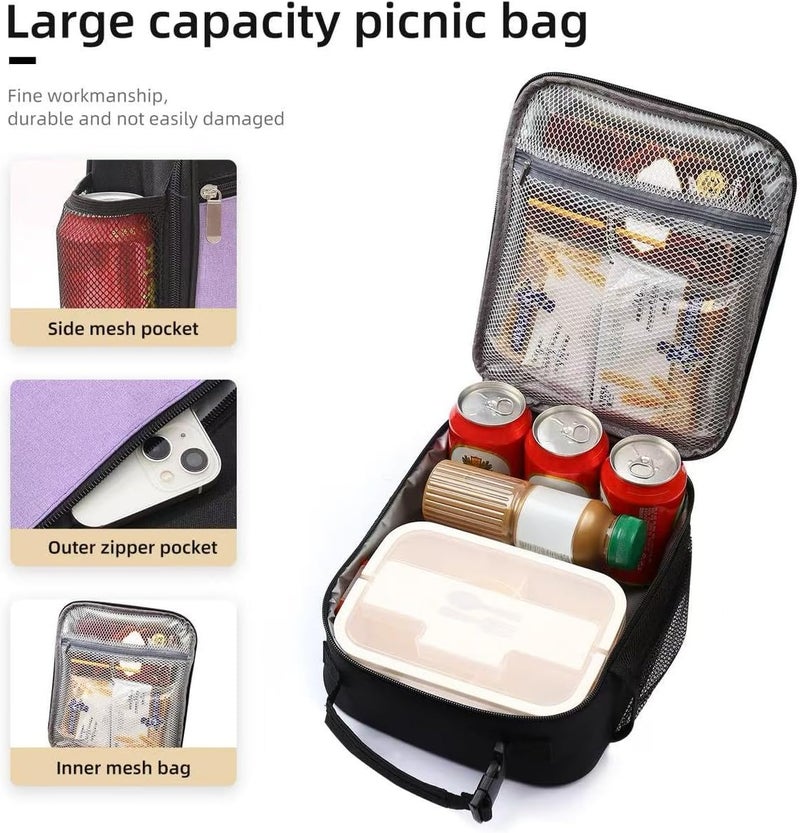 Lovoeo AYEANY Lunch Bag for Men Women Insulated Lunchbox Lunch Bags for Work Picnic Travel (Thicken Light Purple) - Image 3